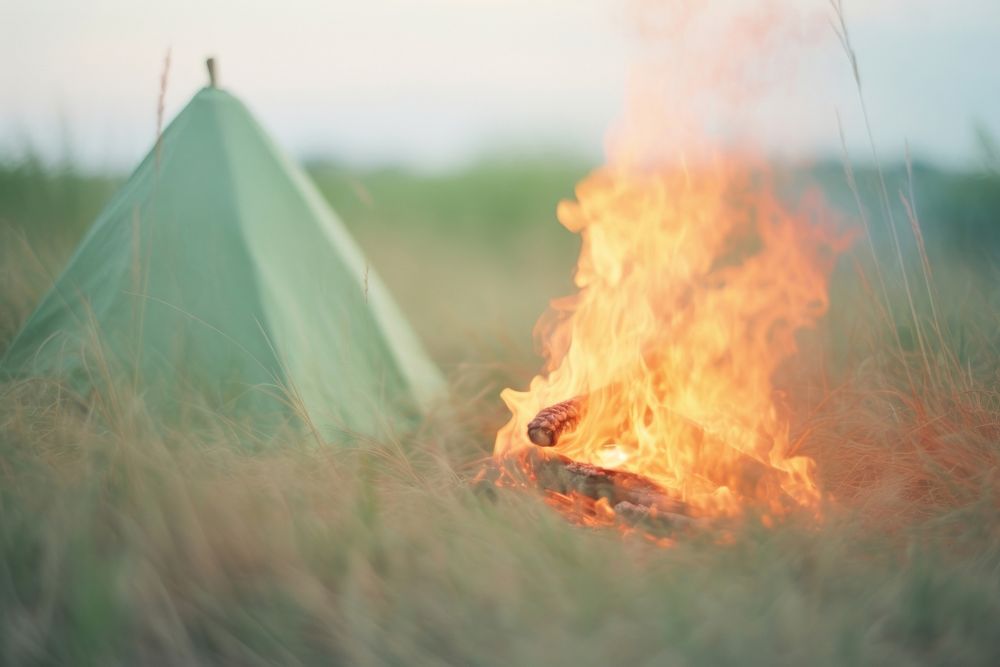 A campfire outdoors bonfire camping. AI generated Image by rawpixel.