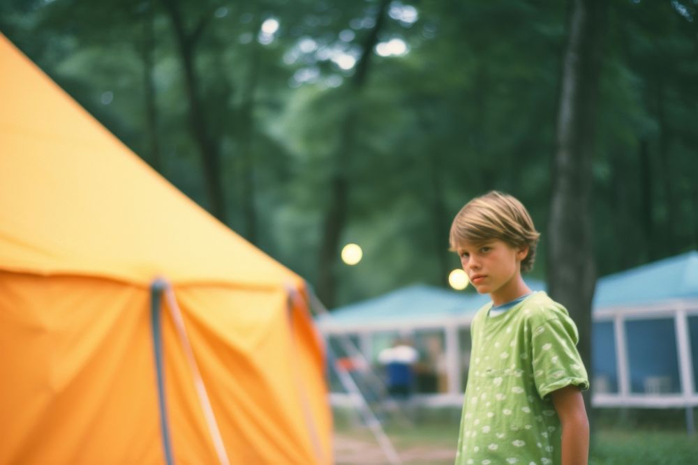 A summer camp photography portrait outdoors. AI generated Image by rawpixel.