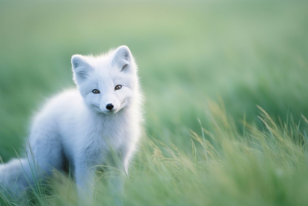 Arctic fox wildlife animal mammal. AI generated Image by rawpixel.