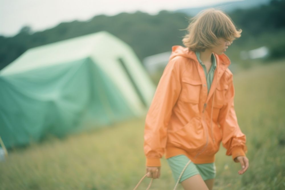 Backpacker in camp outdoors camping tent. AI generated Image by rawpixel.