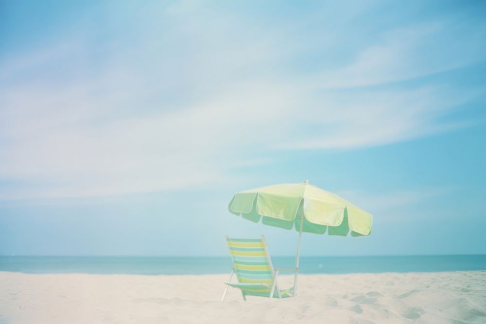 Beach chair outdoors horizon nature. AI generated Image by rawpixel.