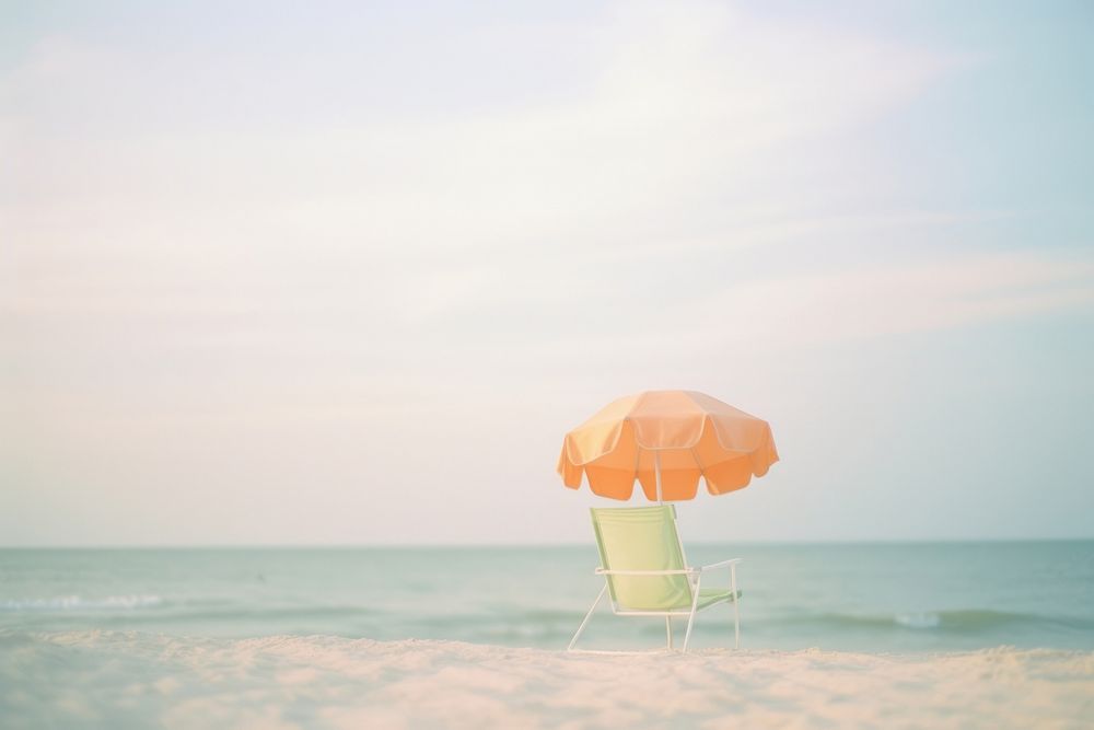 Beach chair outdoors horizon nature. AI generated Image by rawpixel.