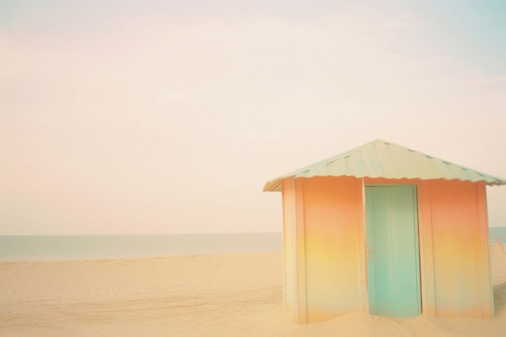 Beach hut architecture outdoors horizon. AI generated Image by rawpixel.