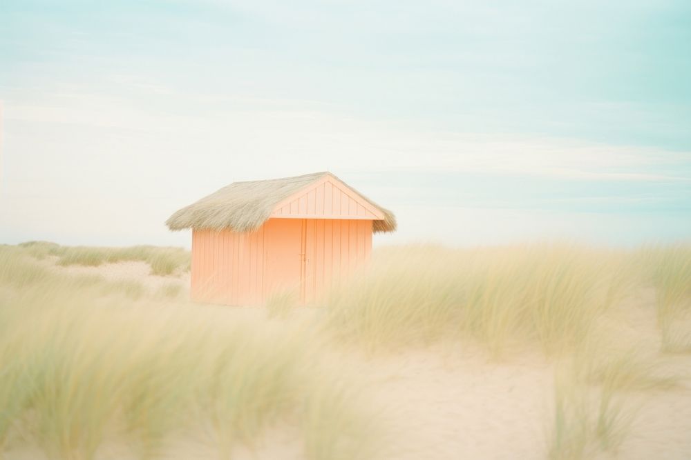 Beach hut architecture outdoors nature. AI generated Image by rawpixel.