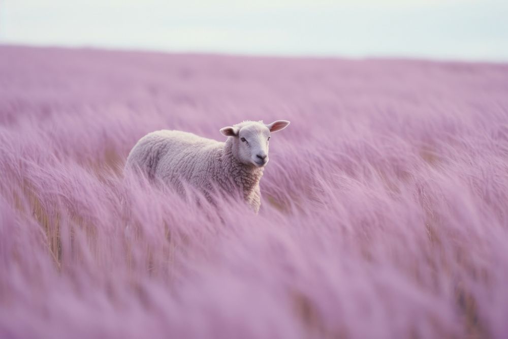 Lamb eat grass grassland livestock outdoors.