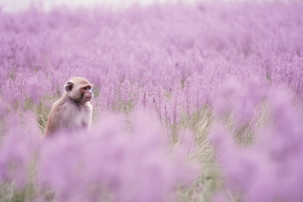 Monkey purple wildlife outdoors.