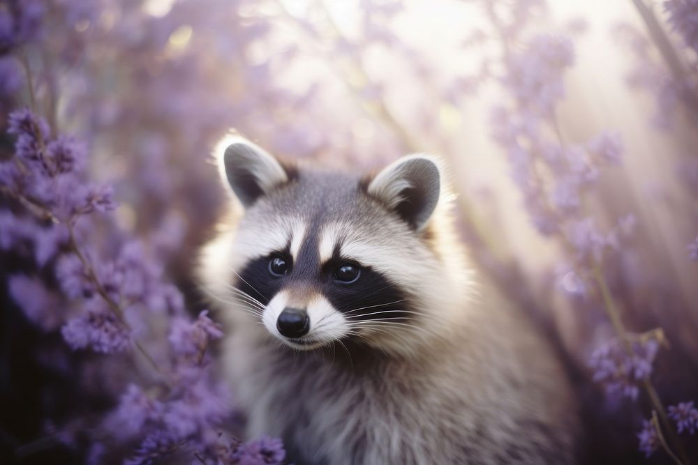 Raccoon animal mammal purple.