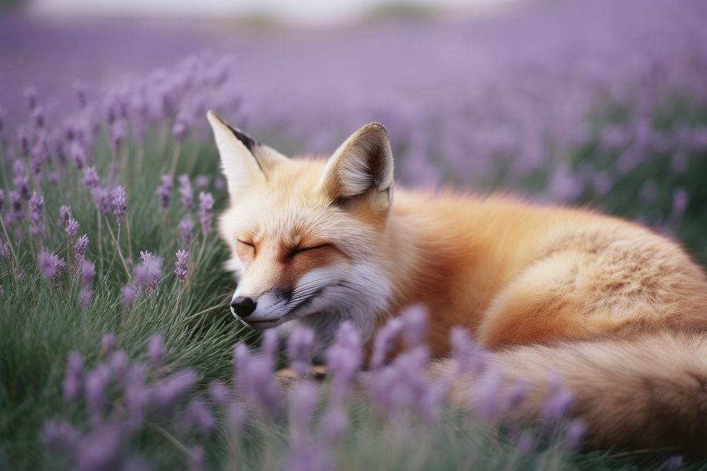 Red fox wildlife blossom animal.