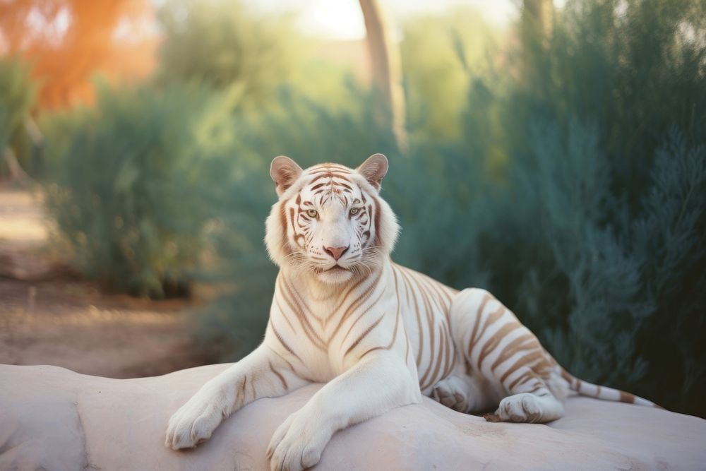 White tiger wildlife animal mammal. AI generated Image by rawpixel.
