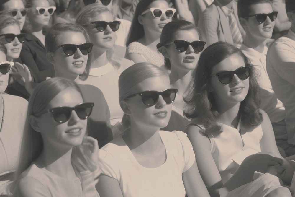 Audience sunglasses portrait people.