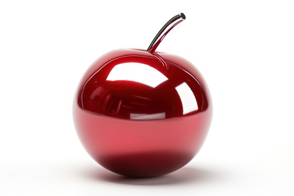Cherry Chrome material apple fruit shiny.