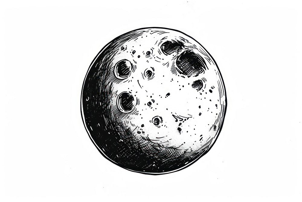 Drawing moon monochrome recreation.