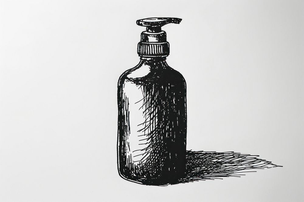 Drawing bottle sketch black.