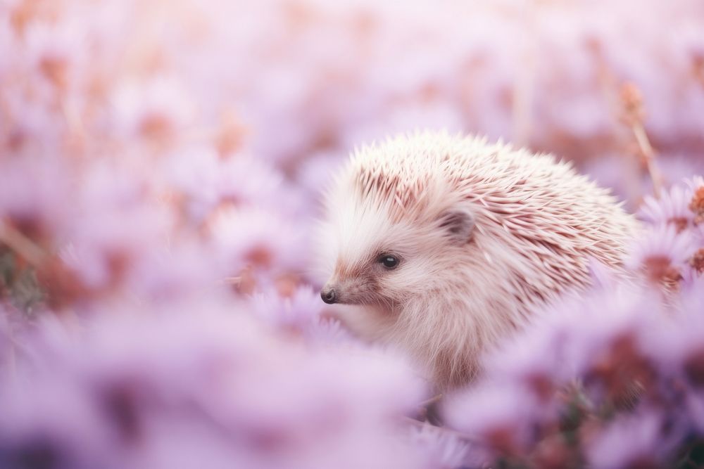 Hedgehog animal mammal purple.