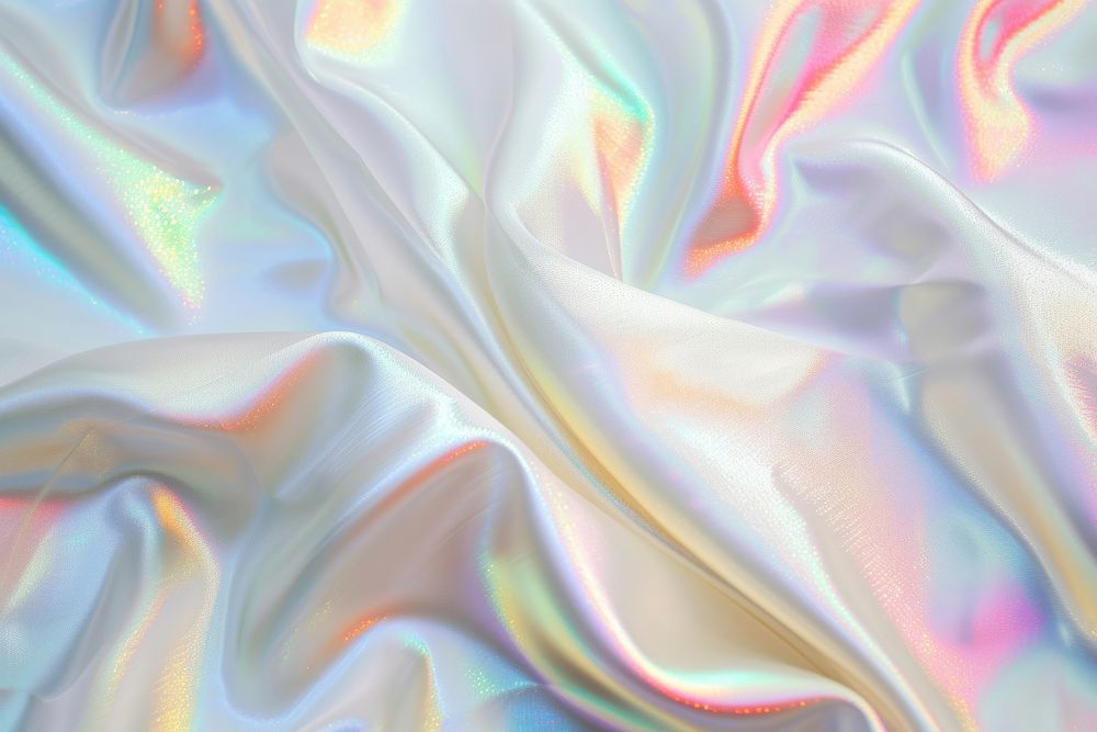 Holographic white fabric texture backgrounds rainbow abstract.