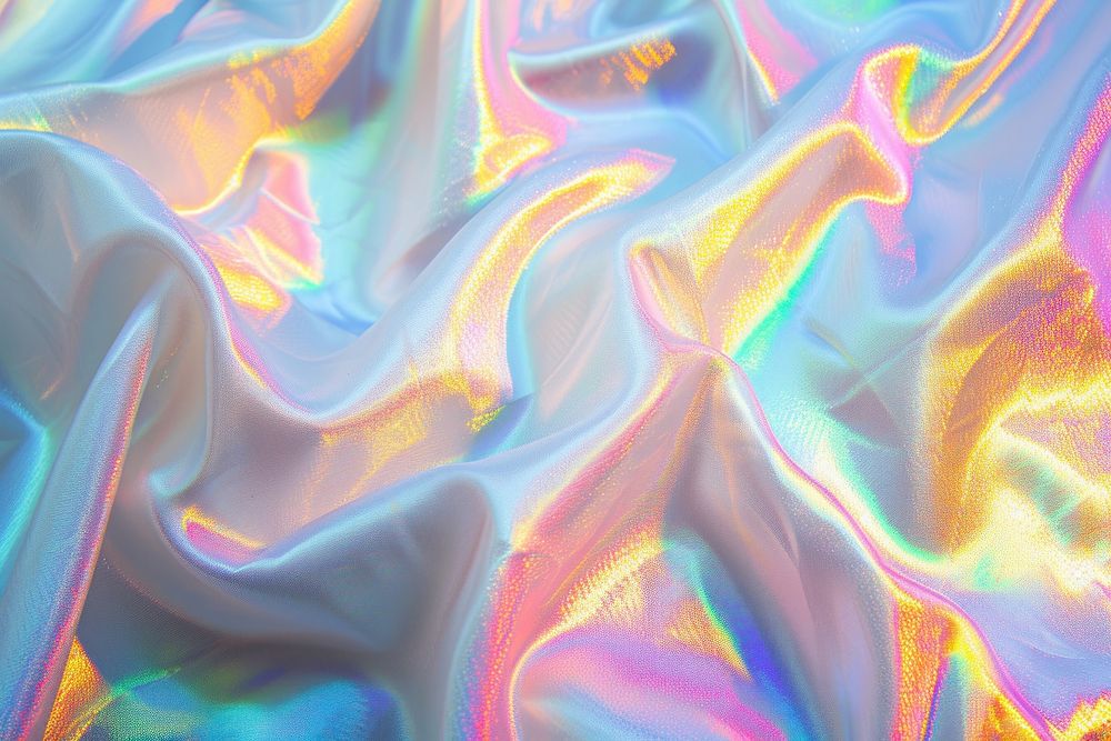 Holographic white fabric texture backgrounds pattern rainbow.