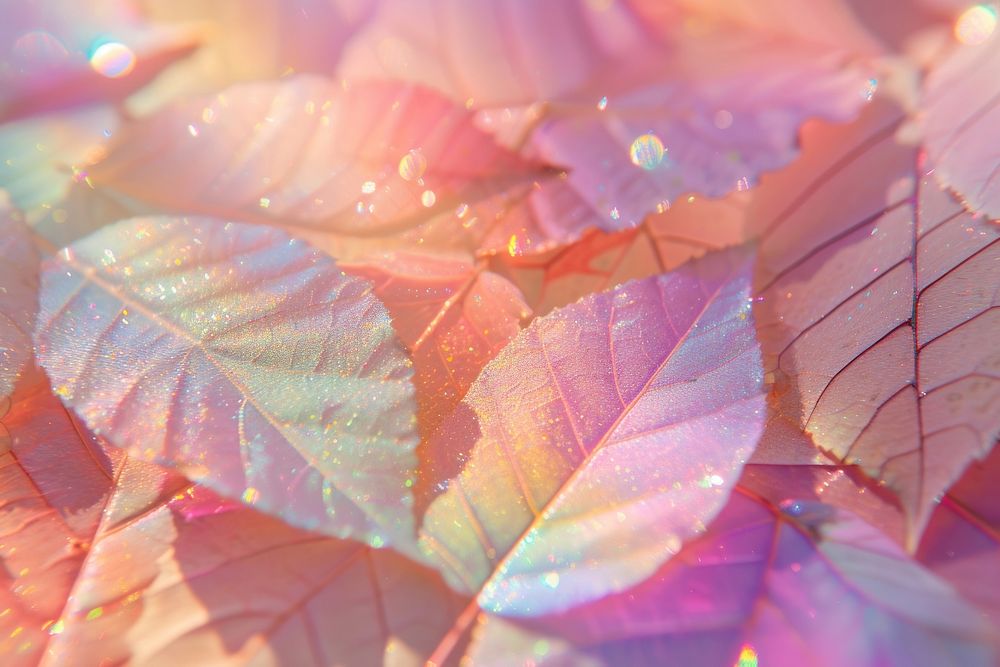 Autumn leaves pattern texture backgrounds glitter purple.