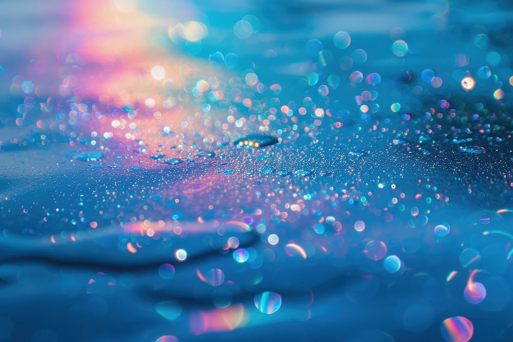 Holographic blue texture background backgrounds glitter rain.