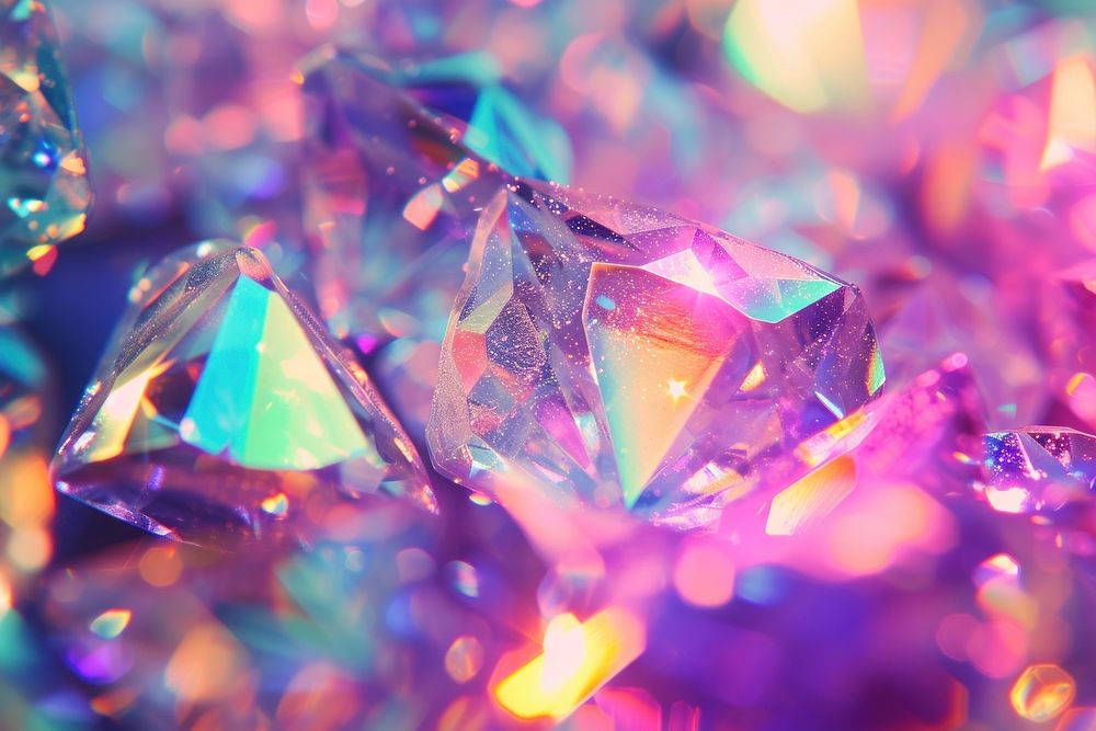 Holographic diamond background backgrounds gemstone glitter.