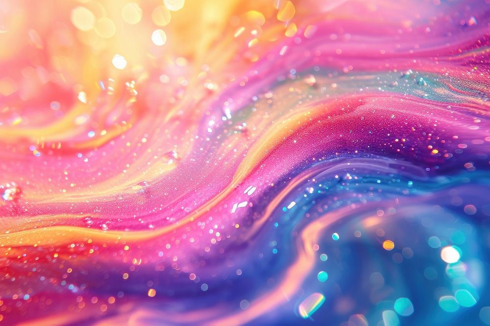 Holographic fluid background backgrounds rainbow glitter.