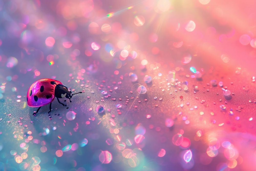 Holographic ladybug background backgrounds animal insect.