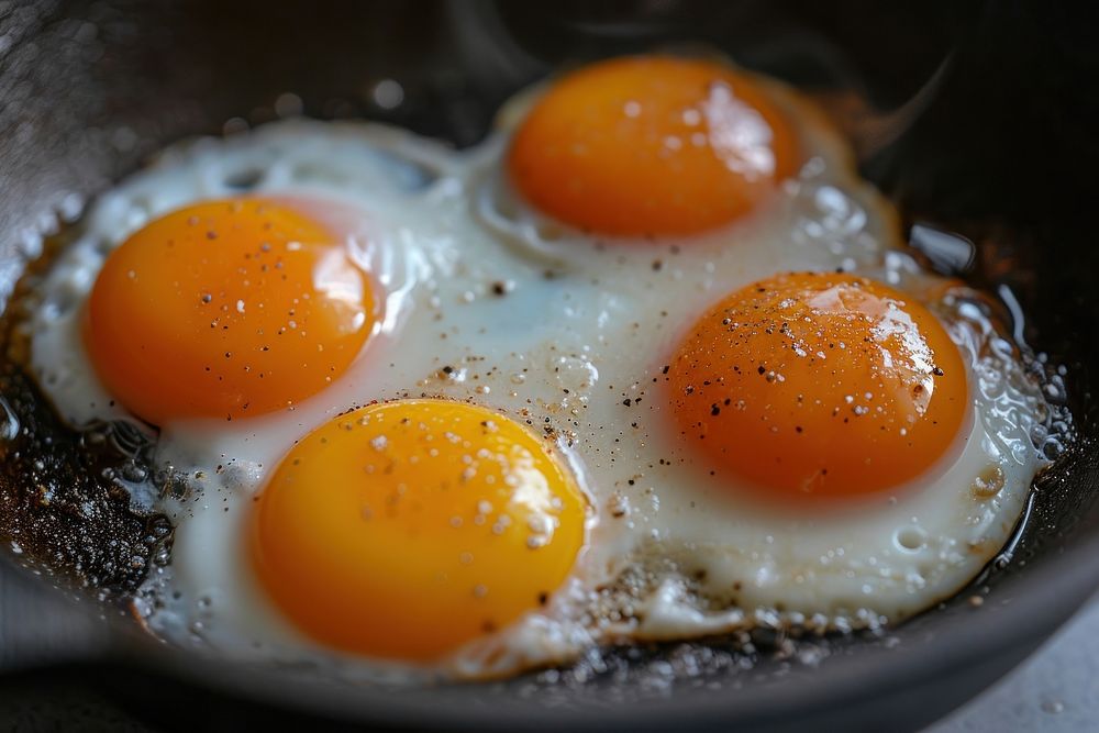 Eggs in a cast food breakfast freshness.