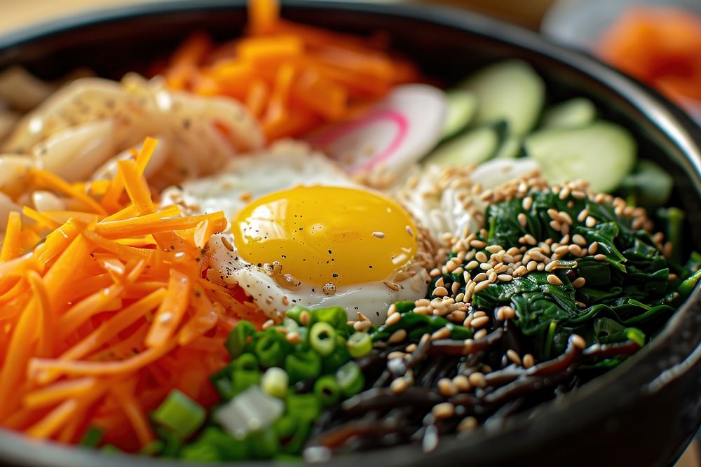 Korea food meal egg vegetable.