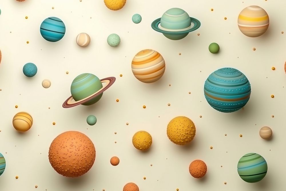  Planets in space pattern backgrounds sphere confectionery. AI generated Image by rawpixel.