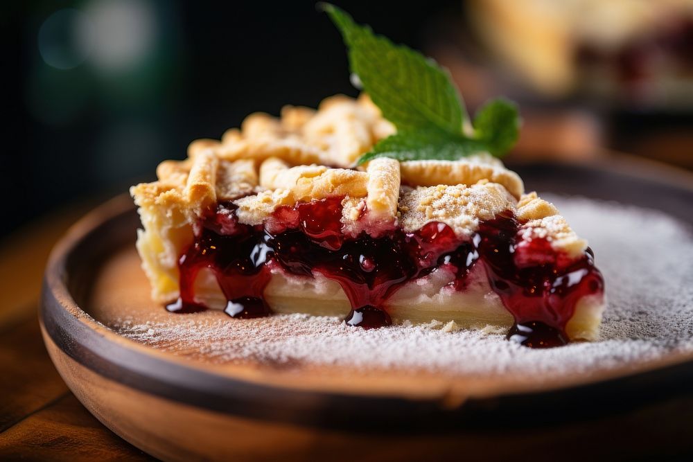 Extreme close up of pie food dessert berry.