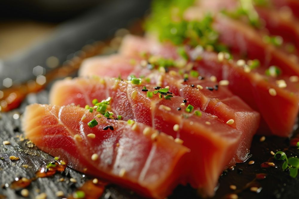 Extreme close up of tuna food seafood salmon.