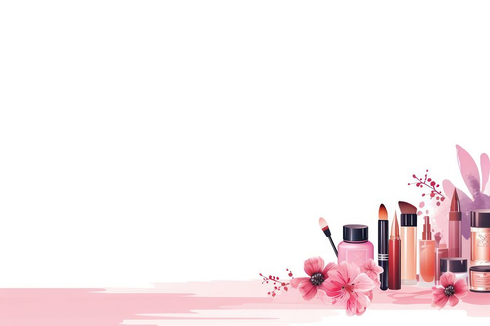 Cosmetics lipstick white background copy space.