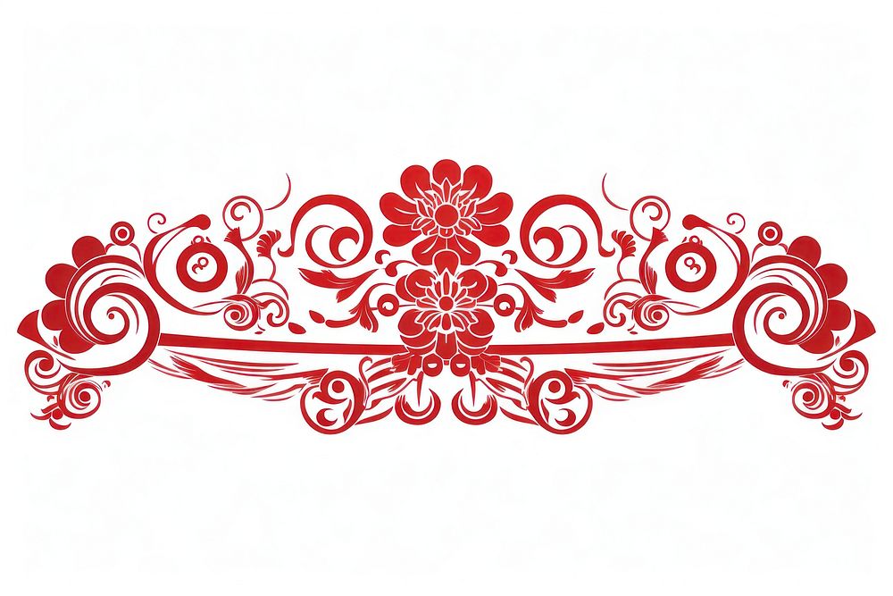 Chinese new year ornaments pattern line white background.