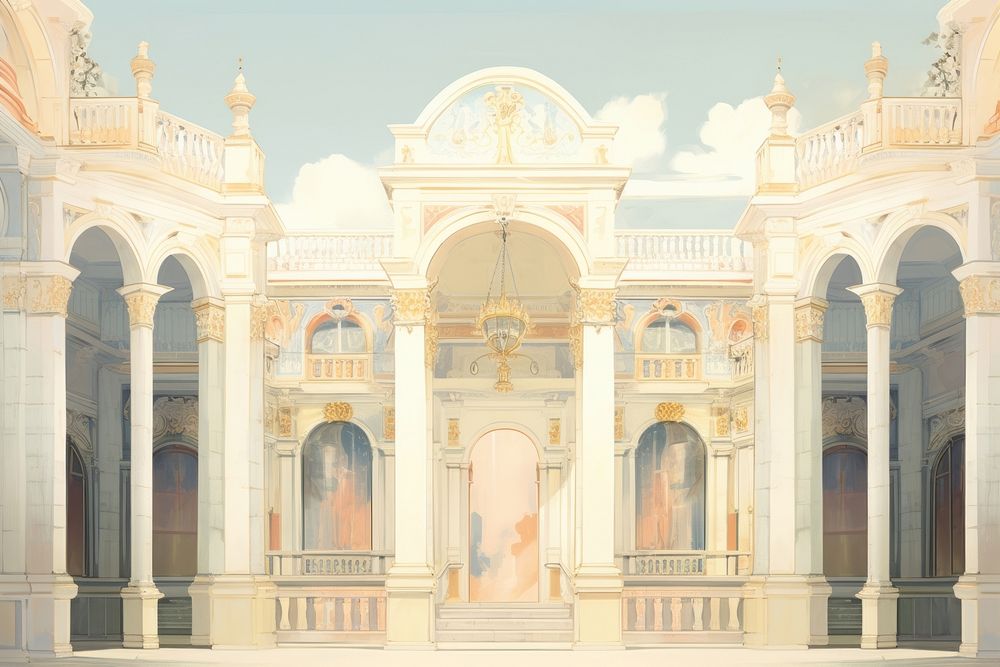 Illustration of architecture building mansion spirituality.