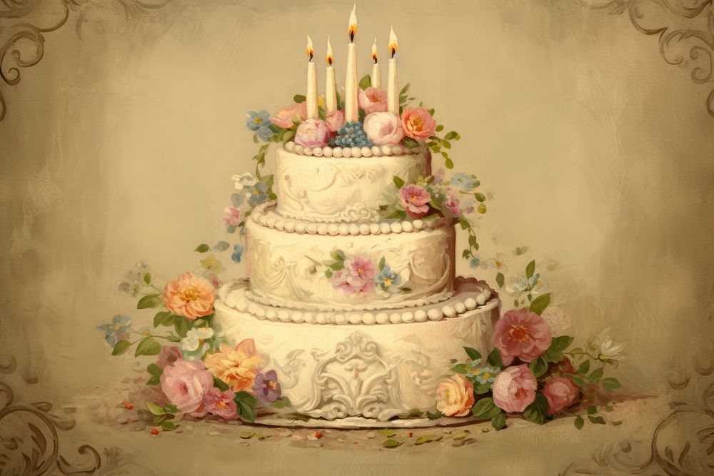 Illustration of birthday cake dessert wedding food.