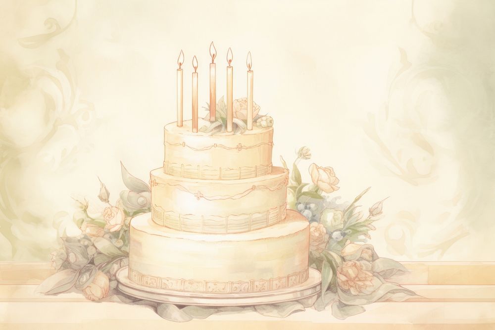 Illustration of birthday cake dessert food spirituality.