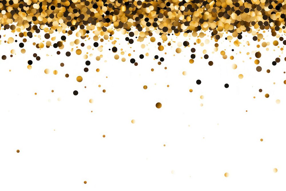 Gold confetti backgrounds line white background.