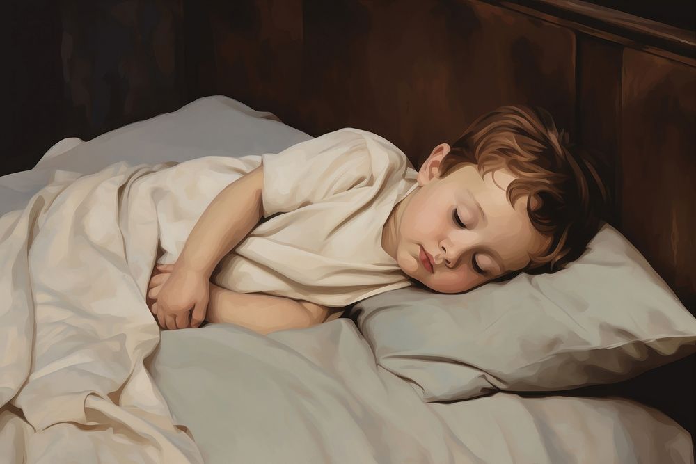 Illustration of kid sleep blanket baby comfortable.