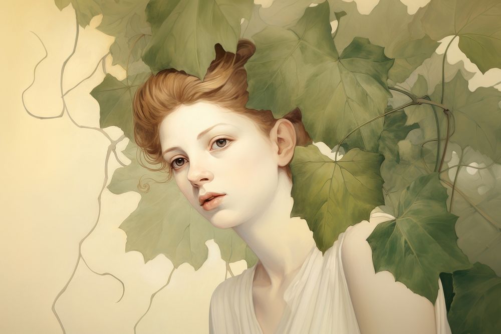 Illustration of Ivy painting portrait adult.