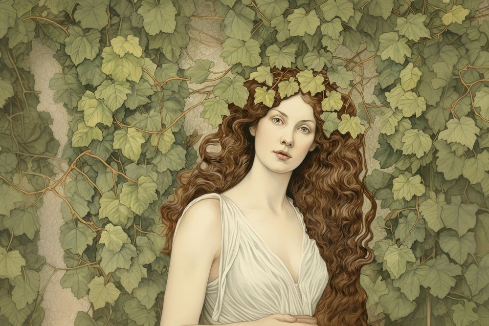 Illustration of Ivy painting ivy art.