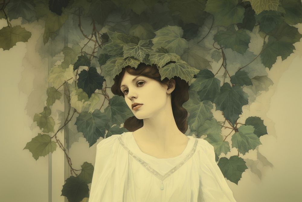 Illustration of Ivy painting art portrait.