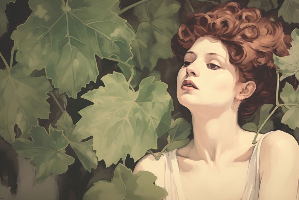 Illustration of Ivy painting portrait adult.