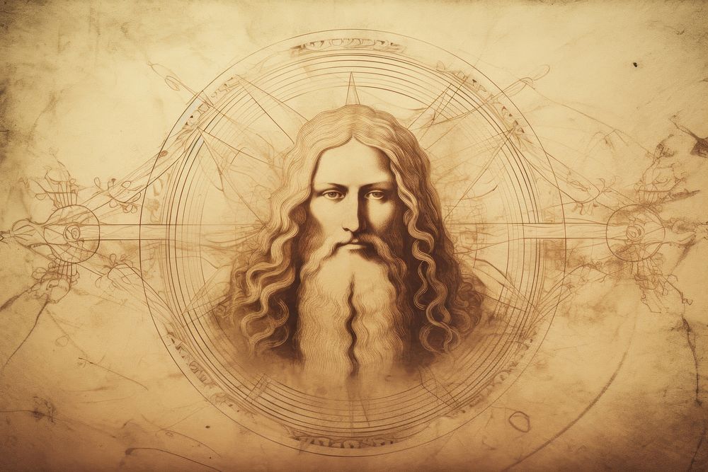 Illustration of Leonardo da vinci art portrait painting.