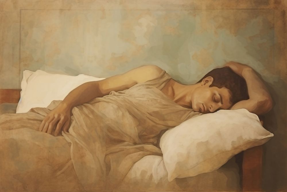 Illustration of man sleep painting art sleeping.
