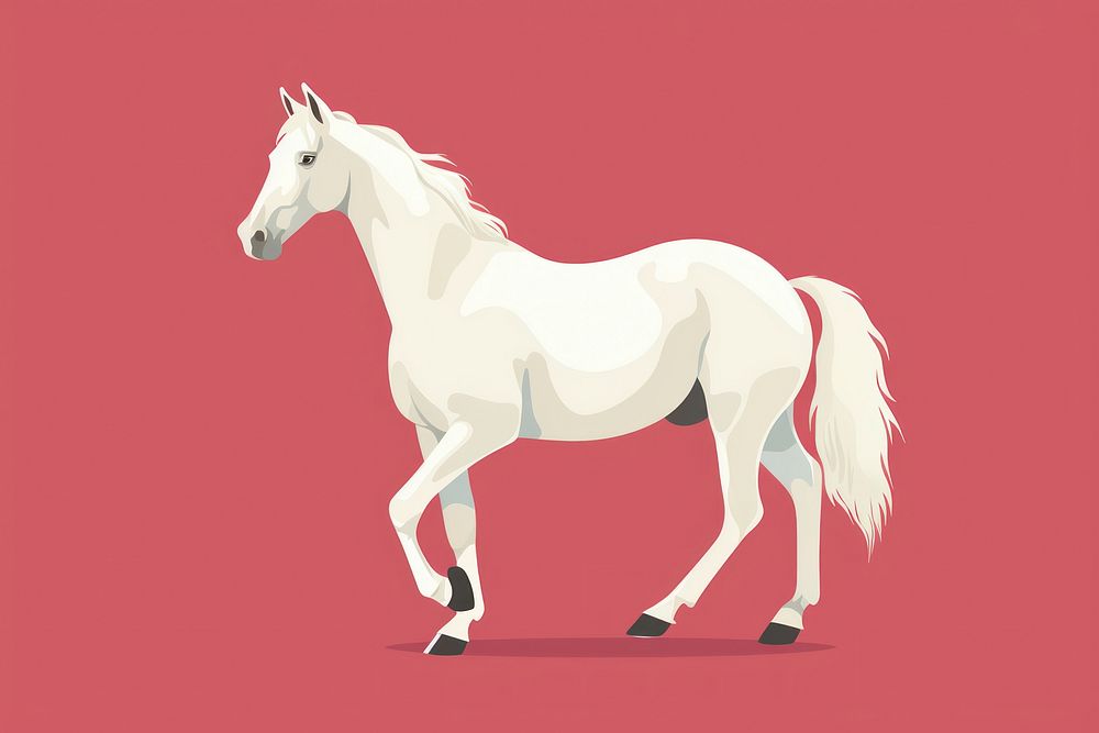White horse stallion animal mammal. AI generated Image by rawpixel.