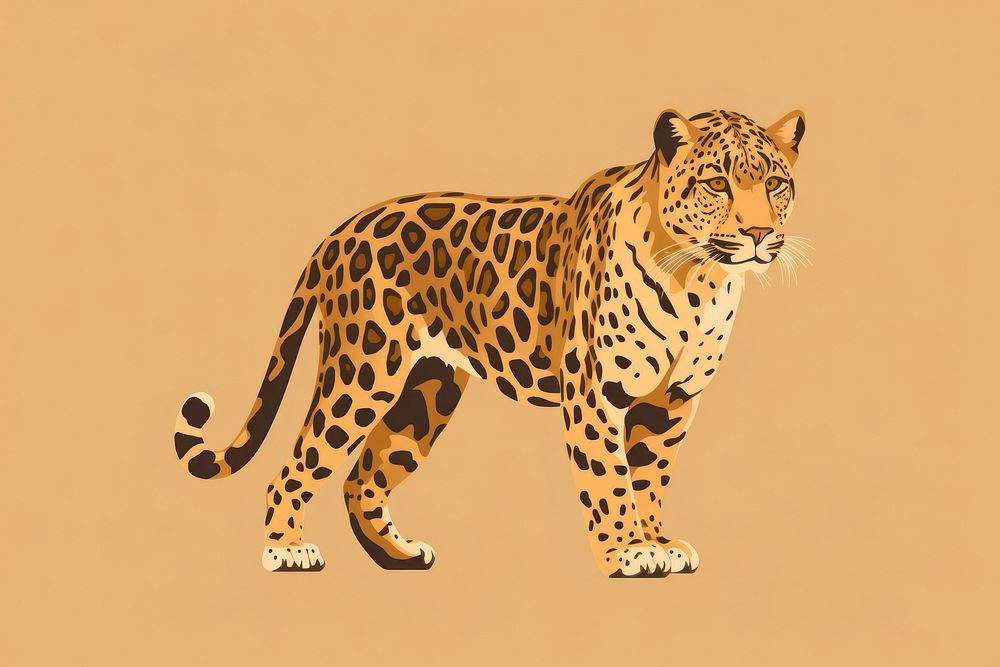 Leopard wildlife cheetah animal. AI generated Image by rawpixel.