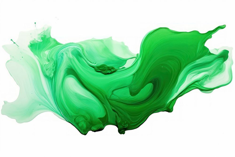 Splash green backgrounds painting white background.