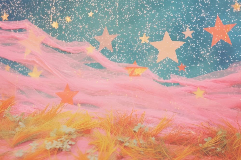 Starry sky craft collage backgrounds outdoors nature.