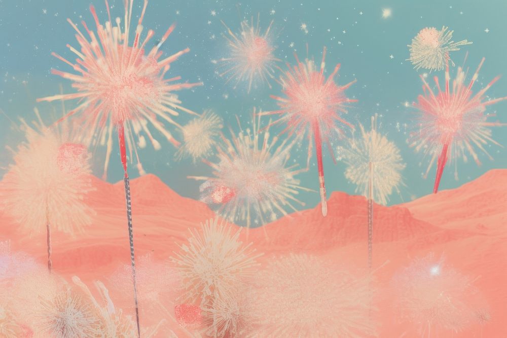Fireworks craft collage backgrounds outdoors nature.