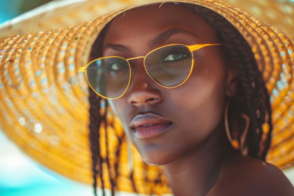 African American sunglasses portrait summer.