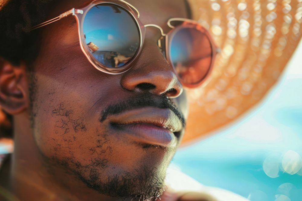 African American sunglasses portrait travel.